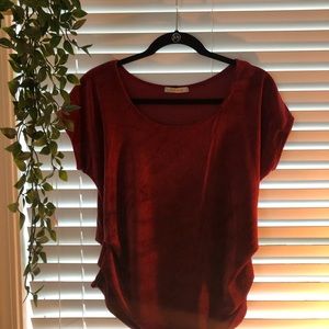 PAPAYA maroon velvet top